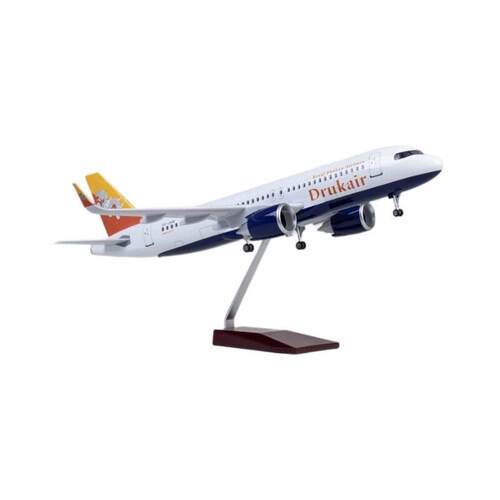 43CM 不丹A320NEO 带灯空客A320neo仿真民航客机飞机模型摆件礼品