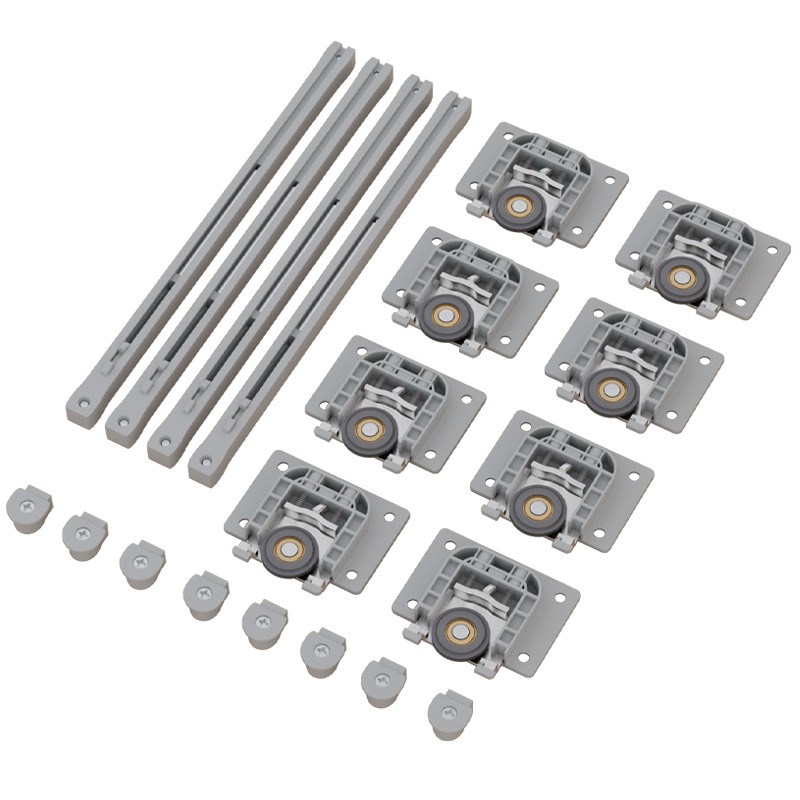 衣柜门缓冲滑轮移门轮内嵌式上下滑轨凹轮木门双向静音推拉趟门轮