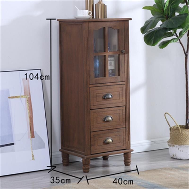 欧式实木酒柜客厅靠墙五斗柜复古轻奢抽屉式餐厅多功能储物赵之郑
