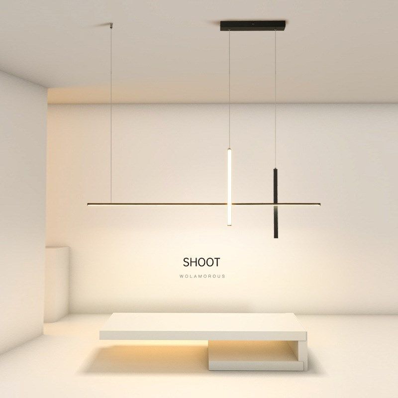 新款吊灯餐厅简约现代时尚极简长条卧室灯吧台吊灯书房灯具