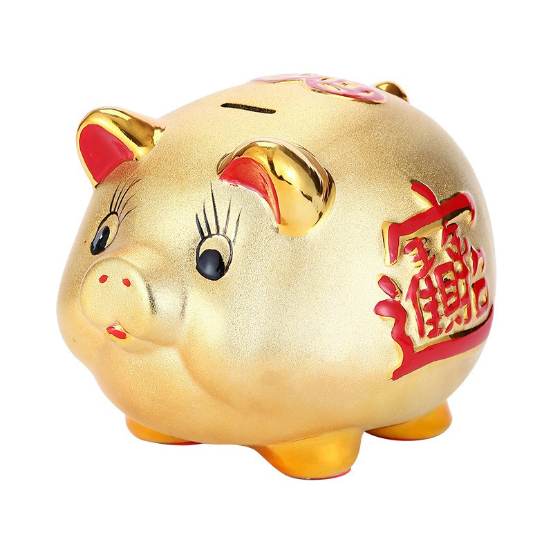 陶瓷金猪储钱罐大号存钱罐活动礼品开业家居摆件