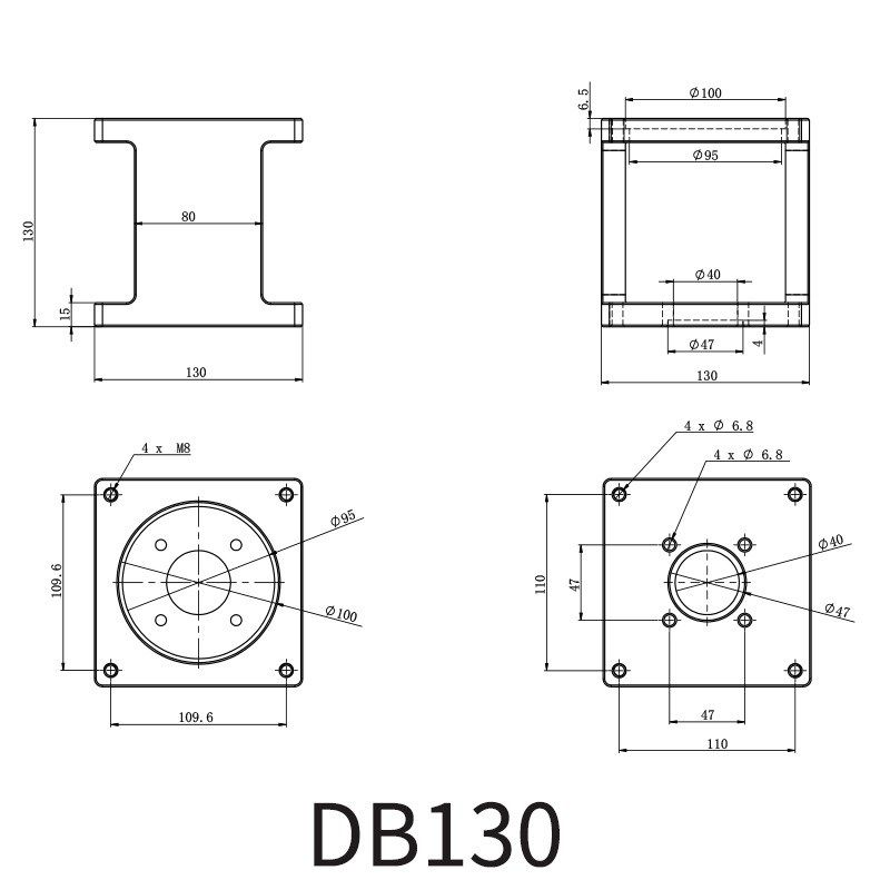 伺服电机固定座57步进电机座86支架滚珠丝杆支撑轴承座一体安装座