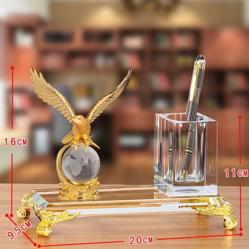 创意水晶笔筒摆件办公室桌面收纳笔筒办公桌书房办客厅装饰前台笔