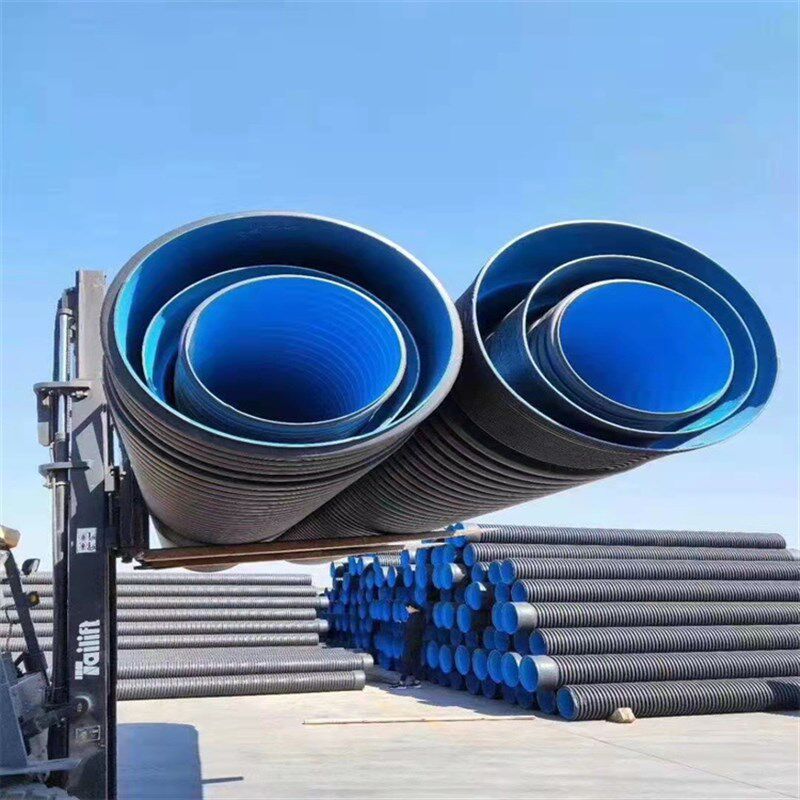 厂家PN10工业排污农业灌溉pe波纹管绝缘聚乙烯HDPE双壁波纹管