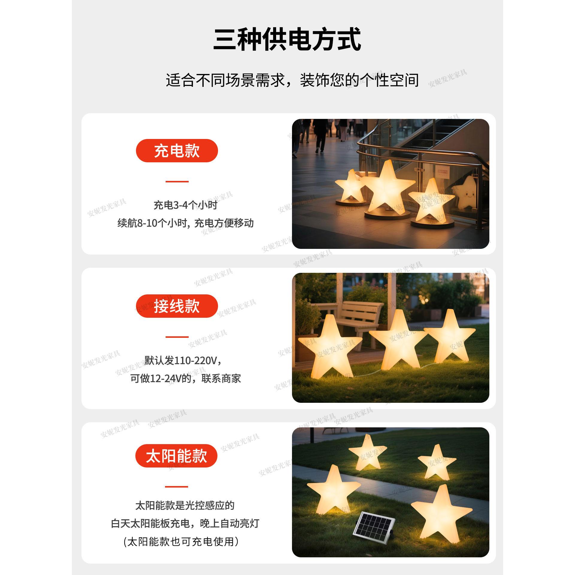 LED庭院星星灯中秋节小区花园装饰挂树灯吊灯户外活动露营五角星