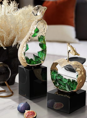 轻奢水晶矿石摆件客厅s酒柜玄关领导办公室新房家居软装饰品