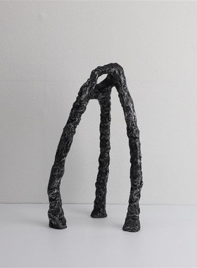 欧式创意树脂f黑色摆件样板房售楼部卧室书房客厅桌面玄关饰品