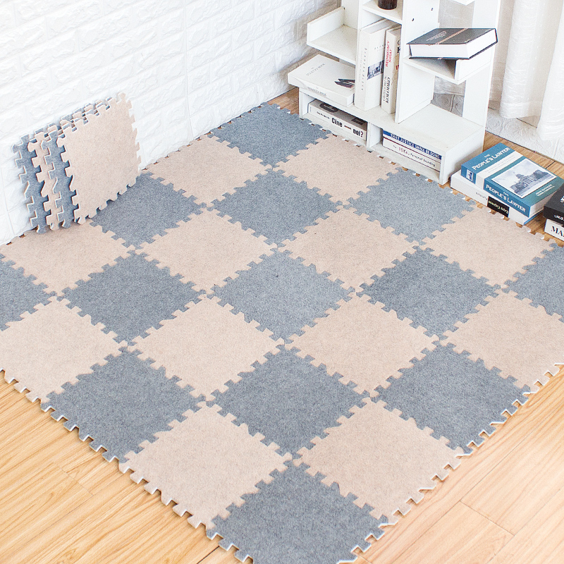 拼接泡沫地垫家用满铺客厅t方块地毯卧室床边绒面毯子儿童爬爬垫