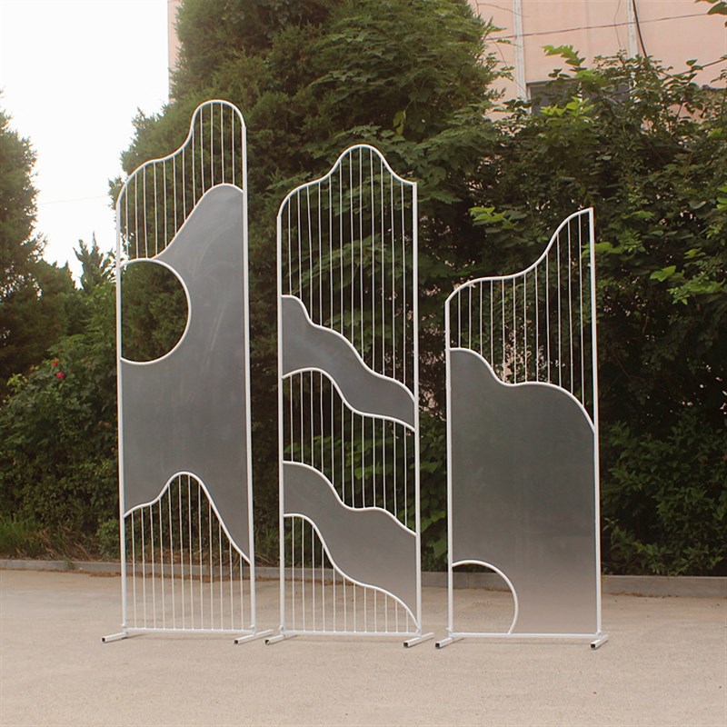 婚庆道具新款舞台背景铁艺屏风婚礼路引铁艺山水背景橱窗店铺摆件
