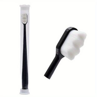L 14075 Soft Bristle Couple Toothbrush 黑白软毛牙刷 跨境