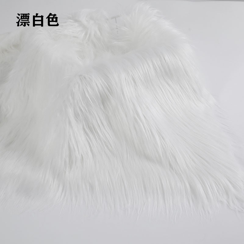 长毛绒布料9cm落水棉花娃娃杂毛兽装头发滚束植绒布网红花