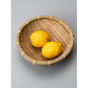 筲箕竹编制品簸箕圆形竹筛子笸箩农家收纳畚箕小箩筐洗菜竹篮家用