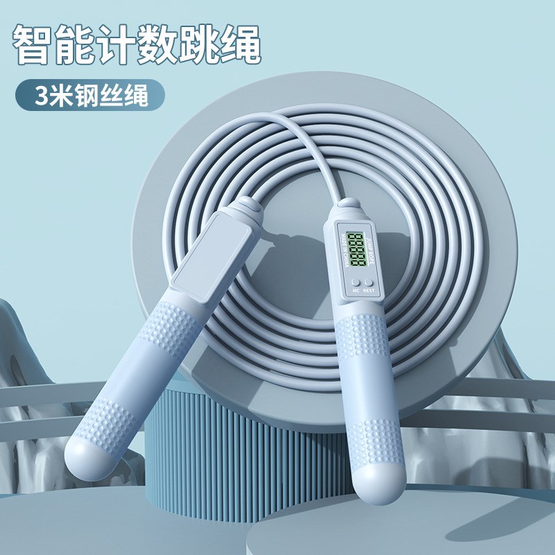 成人款两用跳绳智能计数钢丝绳家用无绳负重跳绳体育用品