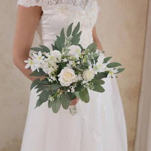 仿真金加色尤利人造桉树叶绿植礼TSI居节日圣诞节婚家假花插花婚