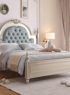 A美式床主卧大气轻实木床UGV现代简约奢双人床1Y米8公主床欧式婚G