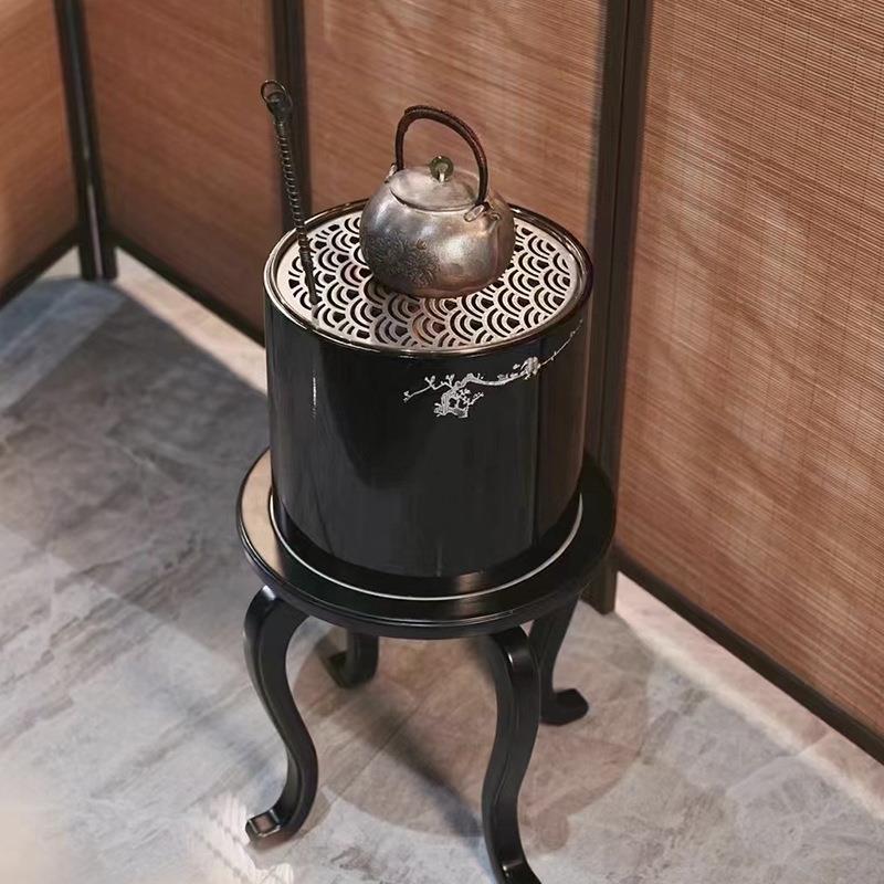 立木堂松北雪美木火钵碳炉茶几833组合套装围炉煮茶空间复古茶碳