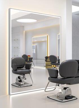 网红理发店镜子灯发廊美发WON店镜台带发美发简约面镜剪单镜落地