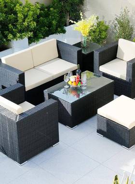 户花外沙发庭院露台阳台FCU休闲客厅组藤艺室外藤椅园合椅桌露天