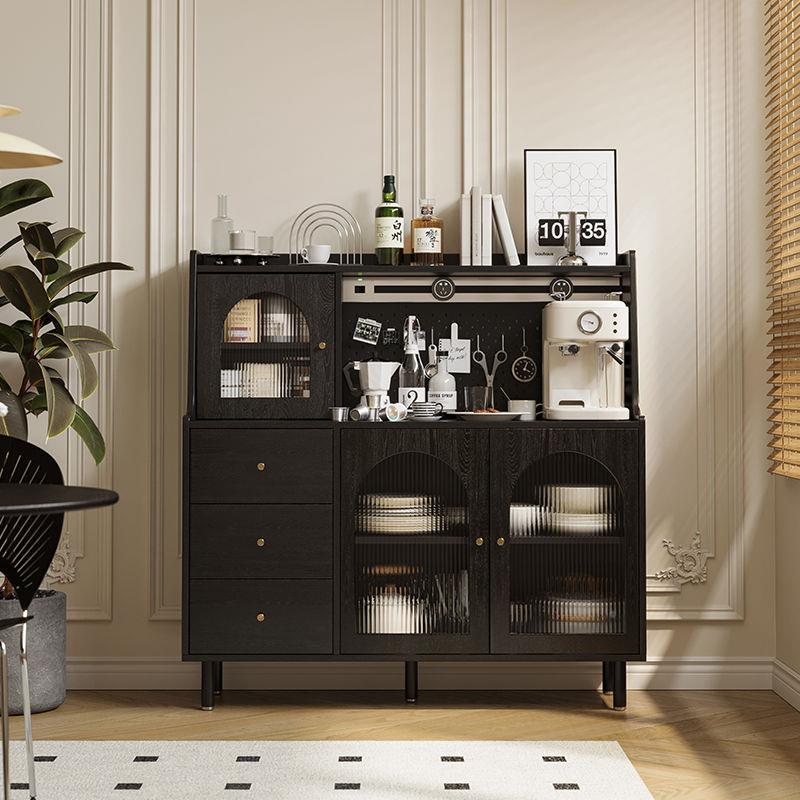 实木边柜客厅茶水现代简约餐墙置物柜子厨房碗柜备餐柜URK靠柜储