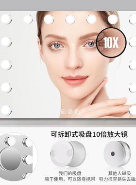 台发光ALCl主ed化妆镜带灯泡结高清梳妆镜补光镜婚好莱坞公式镜子