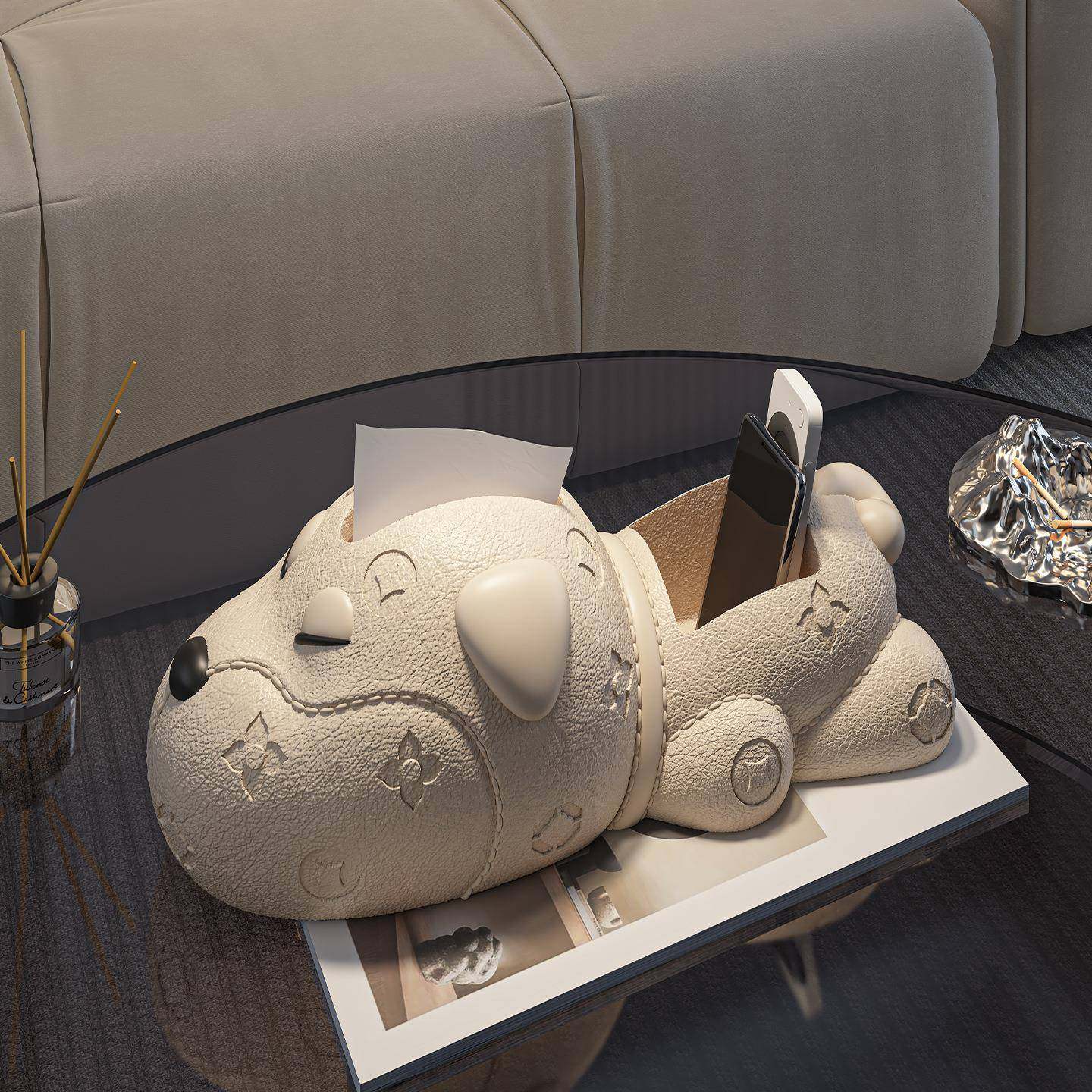 纹装饰盒品摆件纸巾皮狗ITJ感客厅可爱茶几电视柜轻奢抽纸盒,电子元器件市场,其它元器件,淘宝优惠券,粉丝福利购,淘宝优惠卷