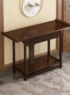 新中式ZRB玄关台家佛台神台桌案窄长条桌桌供用条几靠墙子实木玄