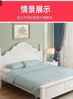 实木床双人1.8米现KWH简约美式床经济型卧室1.代2白色公主1.m5欧