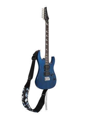 吉他带加棉加减厚加星宽可调节皮革背带压背带背蓝VYK白星贝司肩