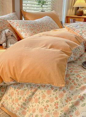 秋冬加厚四套磨毛被套单WZO件20252新非纯棉棉单人被罩150x2件00