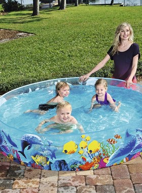 Bestway55030家庭游泳池圆形硬胶水池/儿童戏水池海洋球池养鱼池