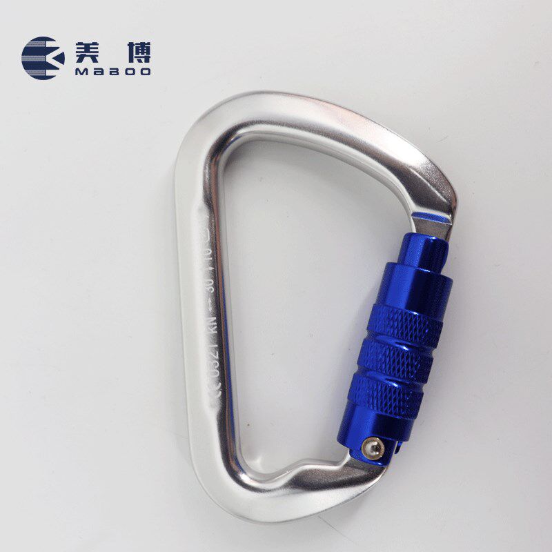 30KN户外攀岩D型自动锁 主锁D型丝扣锁攀岩扣登山锁扣 安全钩