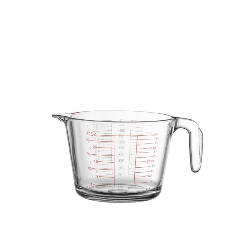 玻璃量杯带刻度加厚可微波炉加热耐高温大容量毫升计量器烘焙量杯