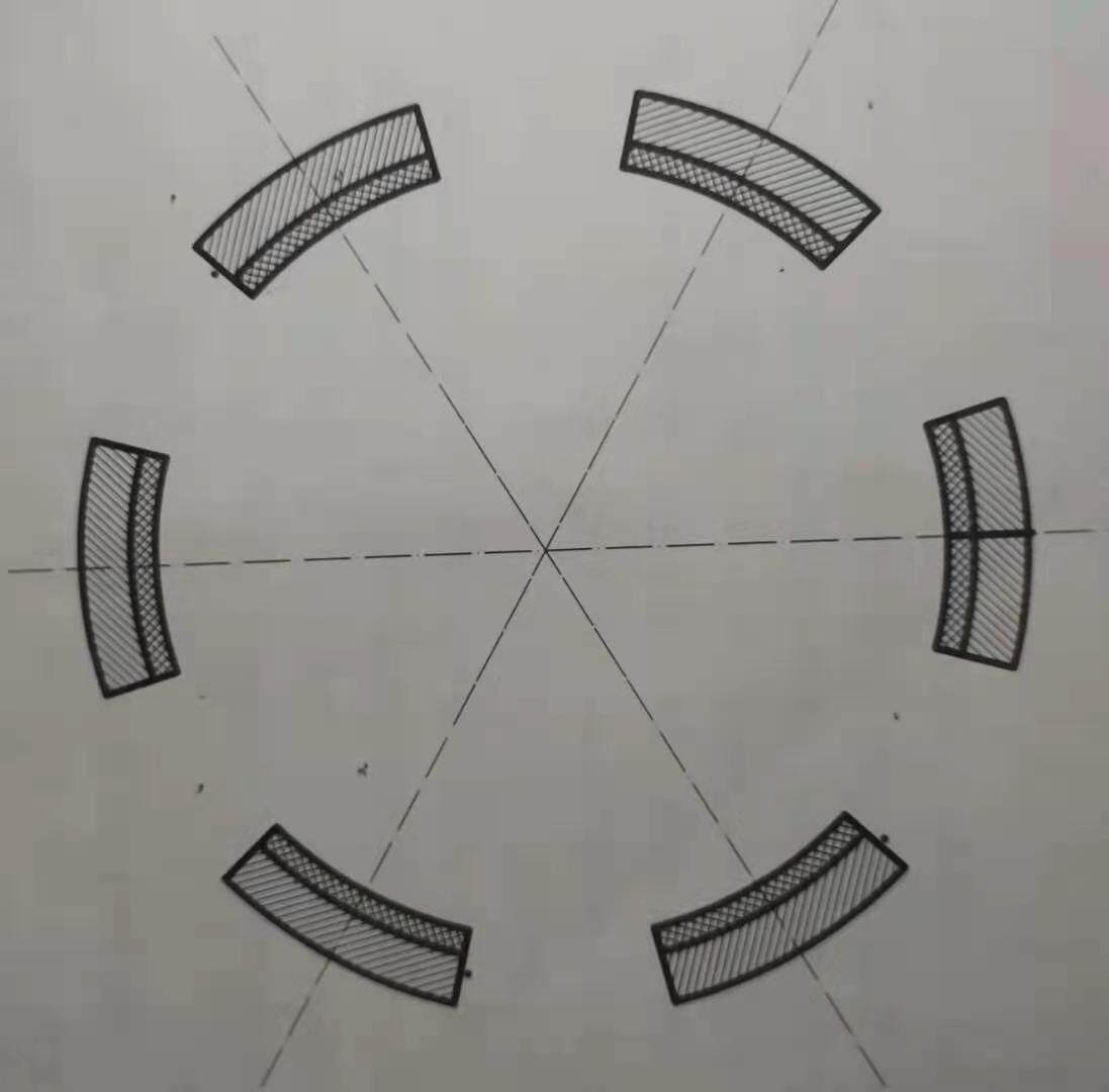 巴氏合金瓦立式水轮机用四块或六块组成磨损后可调整间隙继续使用