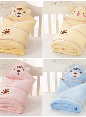 新生生婴LAL抱被初包被秋冬儿季加厚款纯棉宝外出包裹用宝品两用