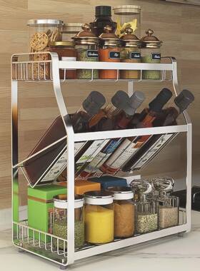 J5N用304不架壁锈钢调料架斜式厨房置ZGX物挂式家台面调味料酱油