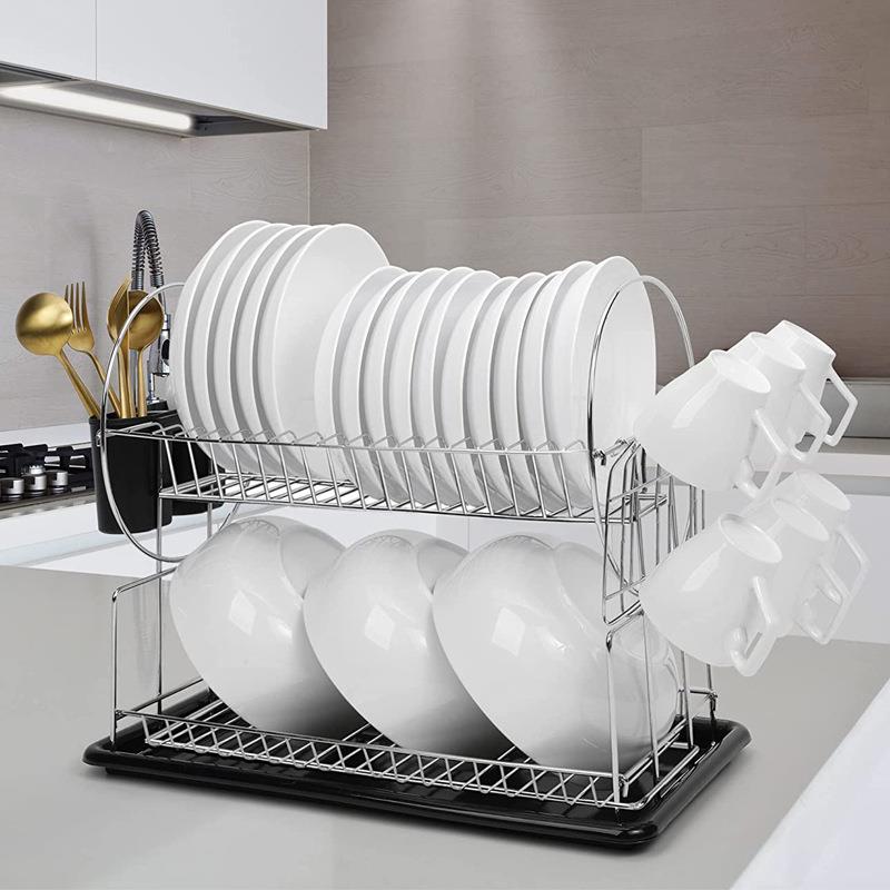 家用不锈钢碗盘A01S-201架双水槽水收纳沥碗碟架小型台层面碗筷盘