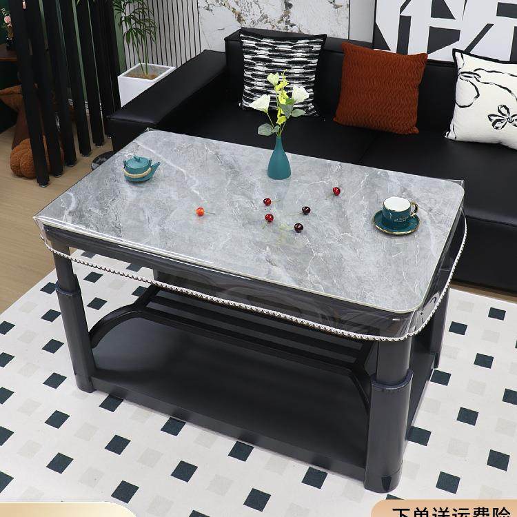 透形明皮罩正方方防水防油桌布耐轻高温奢烤火桌罩套长F97H79T6形