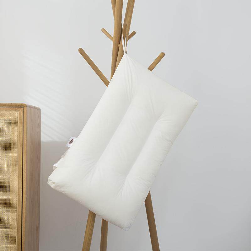 60S全棉羽酒店民宿水LBW洗枕芯绒枕头低白色学枕生家用矮枕丝床品