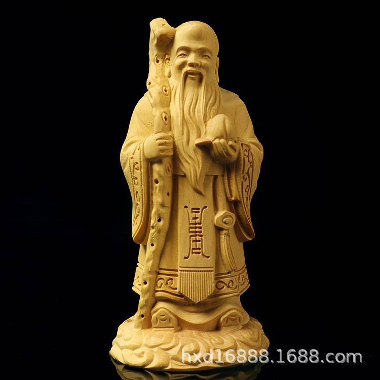 厂家 黄杨木雕福禄寿财神家居功名利禄木质家居饰品收藏品摆件