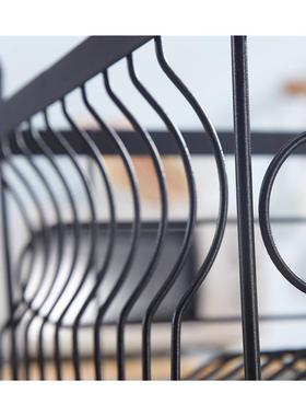 不新品厨房锈钢沥水架餐具可整HCY201-4理架带可黑调式接水盘白两