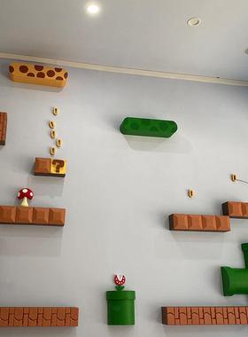 橱马里奥主题墙饰网红直照播背饰景装摄影拍场景LLV布置道具窗装