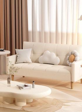 可爱奶风白色AXF床小发沙折叠两用沙发沙发美甲店沙发油休息区折