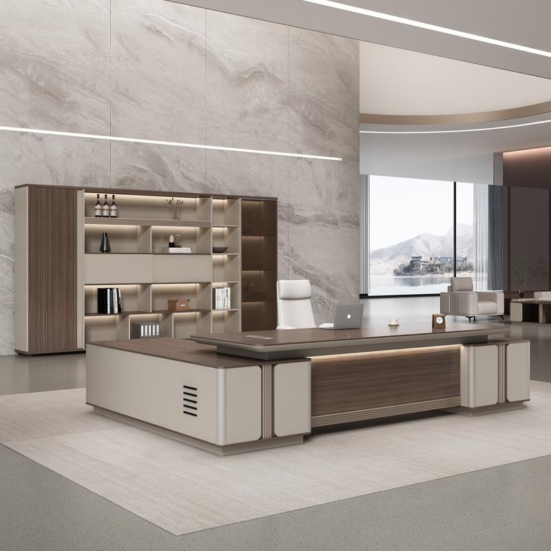 轻奢老桌办AFS-20公桌椅合组简约现代大班桌办家具总裁桌主公管经