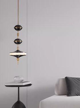 新设款计师款卧室头装修吊后现代轻奢简约样床板T634房灯艺术餐厅