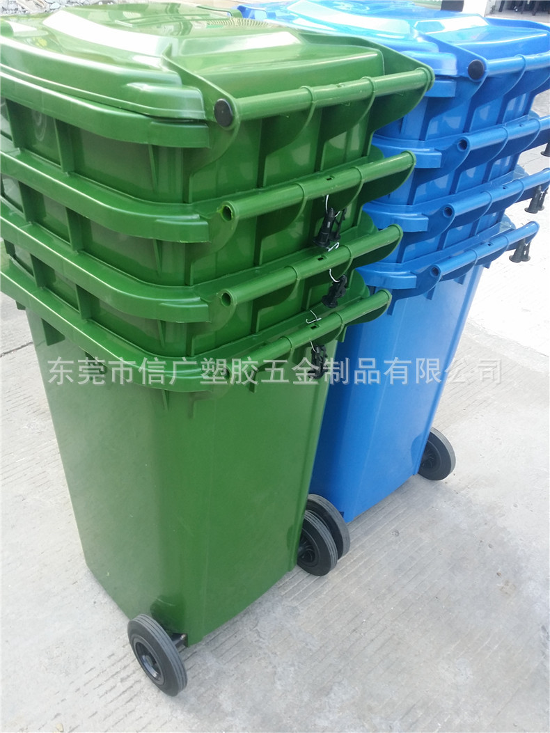 户外环卫加厚脚踏开盖带轮垃圾桶