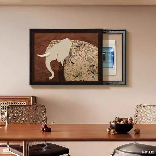 工厂直销中古风电遮GRV表箱装饰画免电打孔配电箱画挡挂电闸弱箱