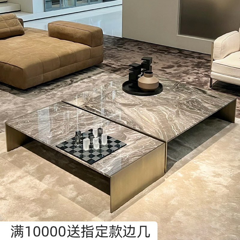 小户型意式现代简约大理石茶几