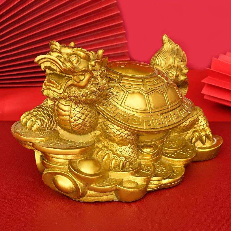 【铜器】铜龙龟摆件母子龙龟家居办公室中式工艺饰品龙头款摆设