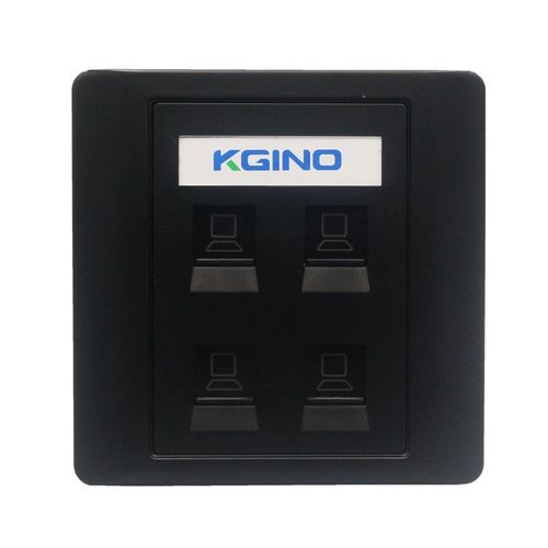 黑色86型四口七类网络信息面板四位CAT7万兆电脑模块插座网线墙插