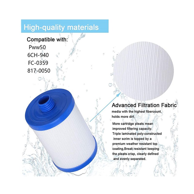 SPA浴缸亚克力儿童游泳池滤芯纸芯过滤芯替代PWW50L 6CH-940
